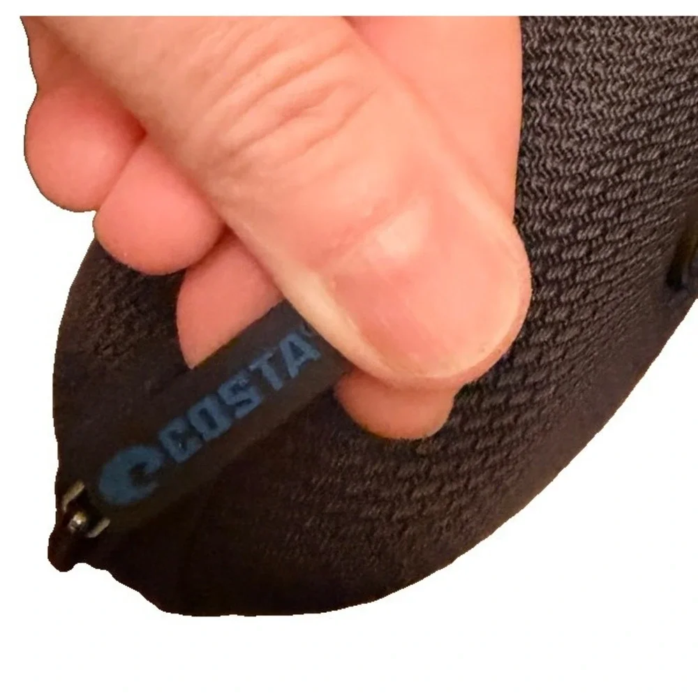 Authentic Costa Del Mar Sunglasses Case Black Hard Zipper Protective EVA Shell